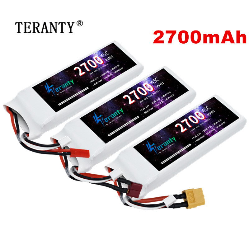 Drone Racing Battery - 1/3ชิ้น2S 7.4V LiPo แบตเตอรี่2700มิลลิแอมป์พร้อมปลั๊ก T สำหรับ