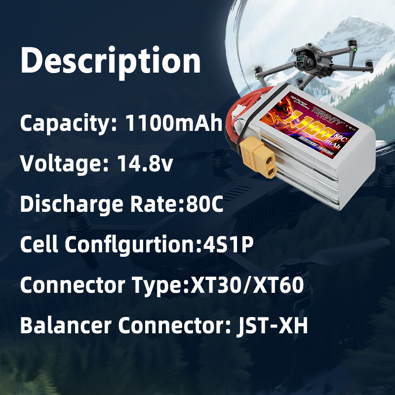 TERANTY 4S 1100mAh 80C/160C แบ - Drone Racing Battery บทวิจารณ์และราคา